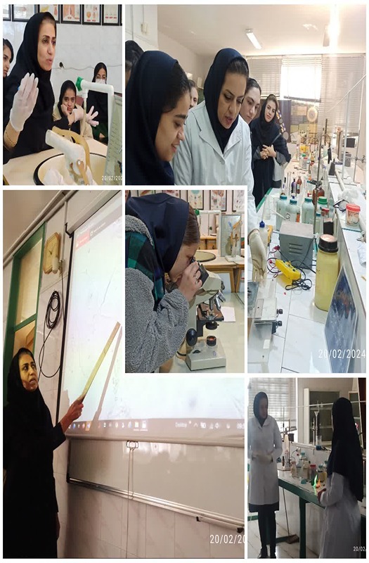 انجام آزمایش دانش آموزان دبیرستان نجمه